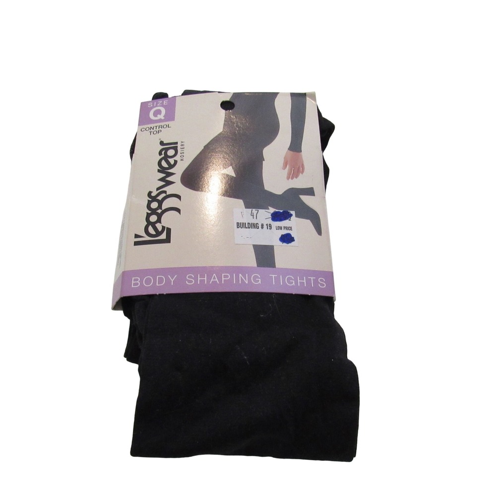Leggs‎ Hosiery Body Shaping Tights Black Control Top Size Q J653/08000 Womens